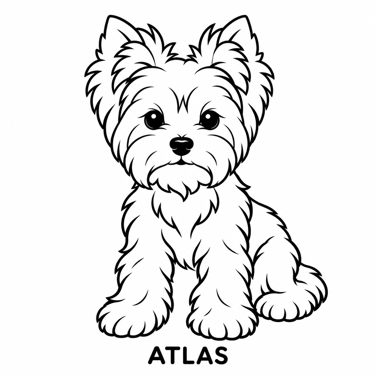 Atlas's simple black-and-white character portrait